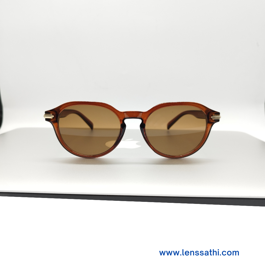 Brown Color Round Plastic Sunglass