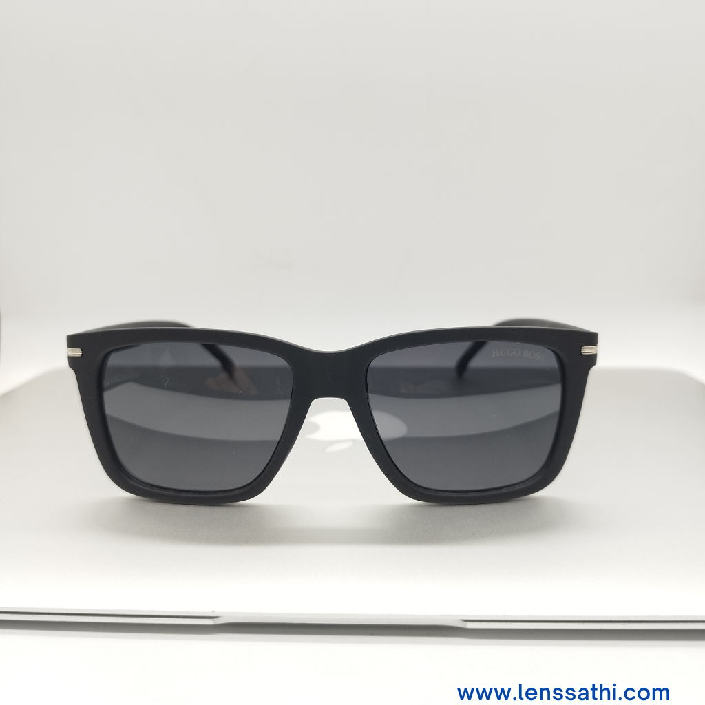 Hugo Boos Matt Black Polarized Sunglass